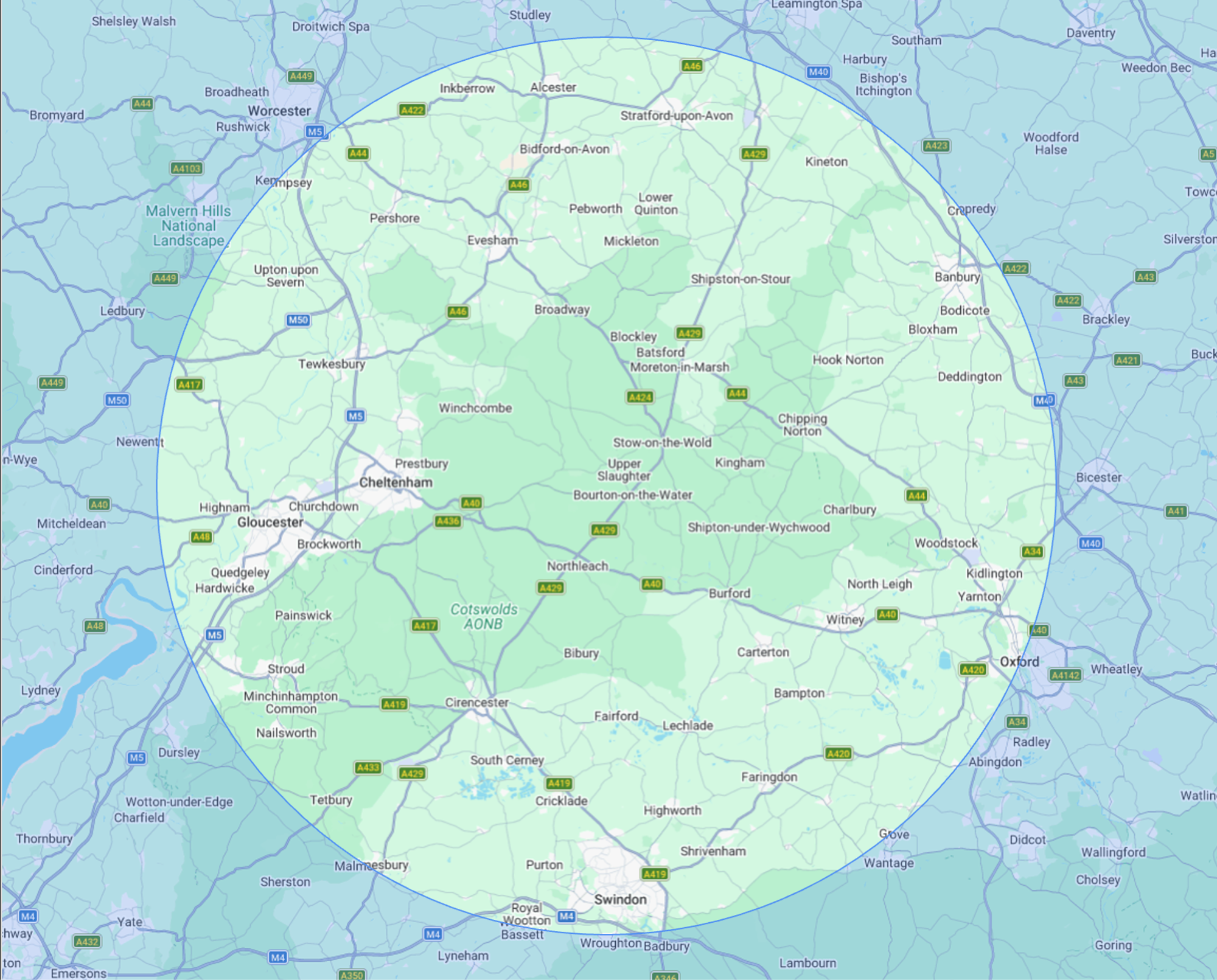 JM Roofing Contractors service area graphic